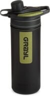 GRAYL GeoPress 24 oz Water Purifier Bottle - Filter for Hiking, Camping, Survival, Travel (Black Camo)
