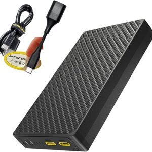 Nitecore NB20000 Gen 3 20000mAh Power Bank, Fast Charging QC PD Dual USB-C Ports Compatible with iPhone, Samsung Galaxy and Tablets with USB Charging Cable