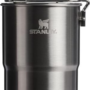 Stanley Wildfare Go 4-Piece Stainless Steel Two Cup Cook Set | 32 oz Pot and Lid with Fold & Lock Handle | 2 Stacking Cups | Camping Essentials for Your Camp Kitchen | BPA-Free | Shale + Charcoal